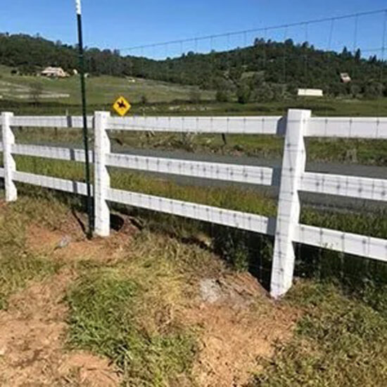 white ranch fence installation work