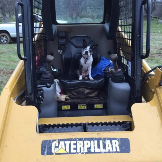 Skid steer used for fencing