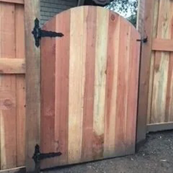 Wooden fence gate installation