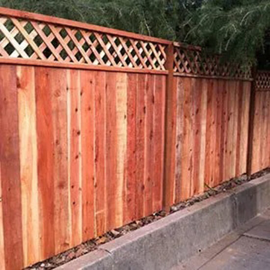 Cedar privacy fence with lattice