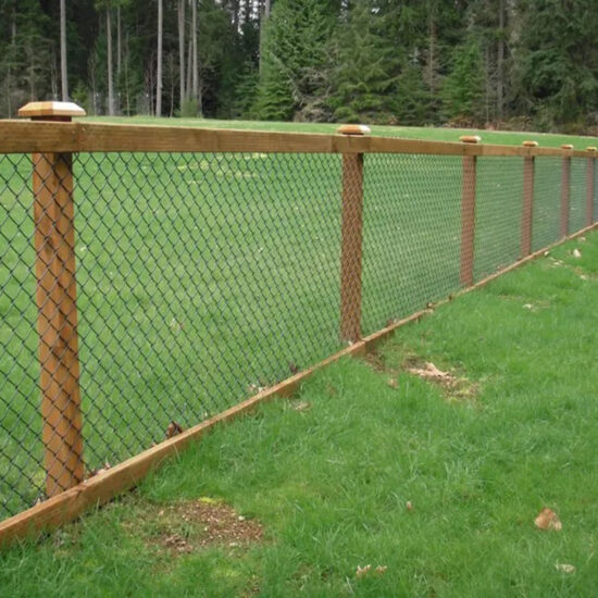 Chain link fence installation yard
