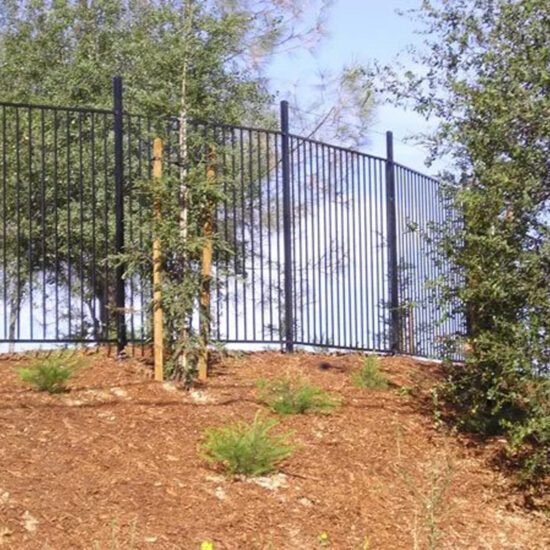 black metal fence installation