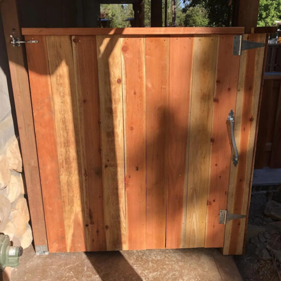 Wood fence gate installation