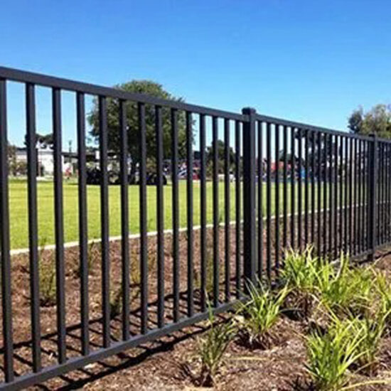 black metal fence installation