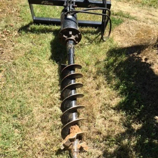 Fence post hole auger drill
