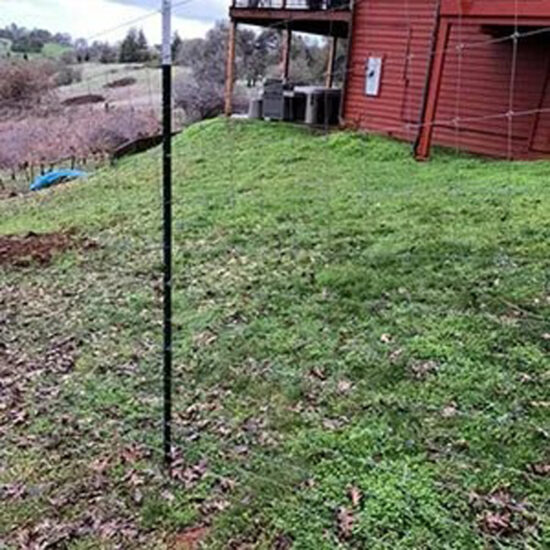 Fence post installation on yard