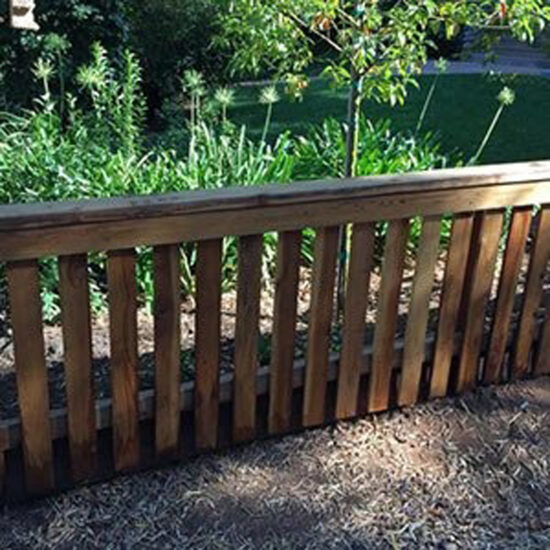 wooden fence installation garden yard