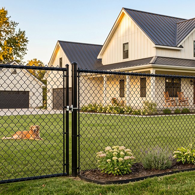 Chain link fence installation home